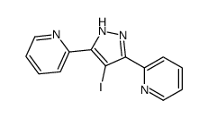 Pyridine, 2,2'-[4-iodo-1H-pyrazole-3,5-diyl]bis- 结构式
