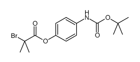 Propanoic acid, 2-bromo-2-methyl-, 4-[[(1,1-dimethylethoxy)carbonyl]amino]phenyl ester 结构式