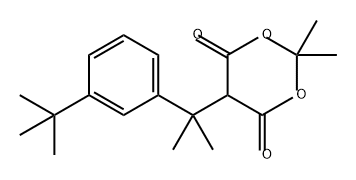 2,2-二甲基-5-[1-(3-叔丁基苯基)-1-甲基乙基]-1,3-二氧六环-4,6-二酮 结构式