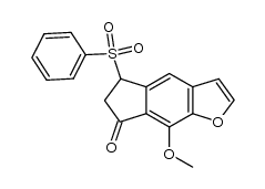5,6-二氢-8-甲氧基-5-(苯磺酰基)-7H-茚并[5,6-b]呋喃-7-酮 结构式