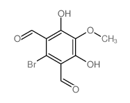 2-溴-4,6-二羟基-5-甲氧基-1,3-苯二甲醛 结构式