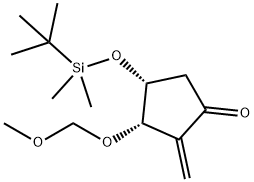 Cyclopentanone, 4-[[(1,1-dimethylethyl)dimethylsilyl]oxy]-3-(methoxymethoxy)-2-methylene-, (3S-cis)- (9CI) 结构式