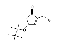 2-Cyclopenten-1-one, 2-(bromomethyl)-4-[[(1,1-dimethylethyl)dimethylsilyl]oxy]-, (R)- (9CI) 结构式
