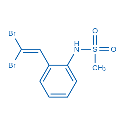 N-(2-(2,2-dibromovinyl)phenyl)methanesulfonamide 结构式