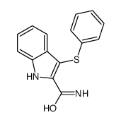 3-(苯硫基)-1H-吲哚-2-甲酰胺 结构式