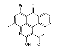 1-乙酰基-4-甲基-6-溴蒽并吡啶酮 结构式