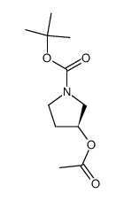 1-Pyrrolidinecarboxylic acid, 3-(acetyloxy)-, 1,1-dimethylethyl ester, (3S)- 结构式