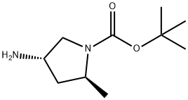(2S,4S)-4-氨基-2-甲基吡咯烷-1-羧酸叔丁酯 结构式