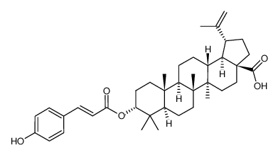 Lup-20(29)-en-28-oic acid, 3-[[(2E)-3-(4-hydroxyphenyl)-1-oxo-2-propen-1-yl]oxy]-, (3α)- 结构式