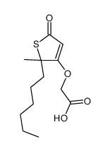 Acetic acid, 2-[(2-hexyl-2,5-dihydro-2-methyl-5-oxo-3-thienyl)oxy]- 结构式