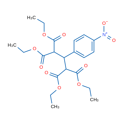 2-(4-硝基苯基)丙烷-1,1,3,3-四羧酸四乙酯 结构式
