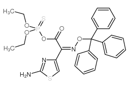 O,O-二乙基硫代磷酰基-(Z)-2-(2-氨基噻唑-4-基)-2-三苯甲氧亚氨基乙酸酯 结构式