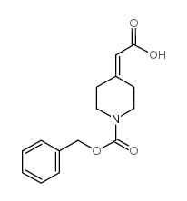 1-苄氧羰基哌啶-4-亚基乙酸 结构式