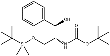 Carbamic acid, N-[(1R,2R)-1-[[[(1,1-dimethylethyl)dimethylsilyl]oxy]methyl]-2-hydroxy-2-phenylethyl]-, 1,1-dimethylethyl ester 结构式