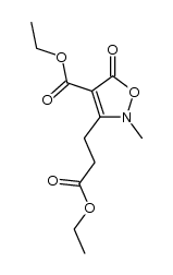 3-Isoxazolepropanoic acid, 4-(ethoxycarbonyl)-2,5-dihydro-2-methyl-5-oxo-, ethyl ester 结构式