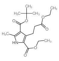 1H-Pyrrole-2,4-dicarboxylicacid, 3-(3-ethoxy-3-oxopropyl)-5-methyl-, 4-(1,1-dimethylethyl) 2-ethyl ester 结构式