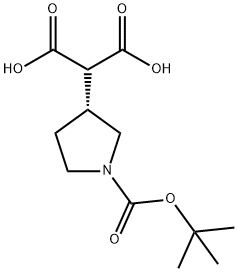 (R)-2-(1-(叔丁氧基羰基)吡咯烷-3-基)丙二酸 结构式