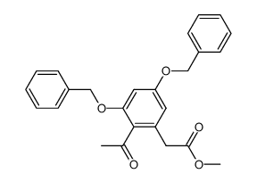 2-乙酰基-3,5-二(苄氧基)苯乙酸甲酯 结构式