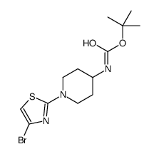 (1-(4-溴噻唑-2-基)哌啶-4-基)氨基甲酸叔丁酯 结构式