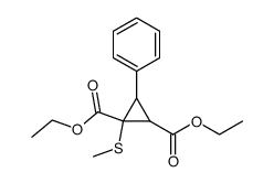 1,2-Cyclopropanedicarboxylic acid, 1-(methylthio)-3-phenyl-, 1,2-diethyl ester 结构式