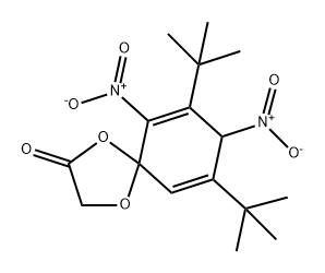 7,9-二叔丁基-6,8-二硝基-1,4-二氧杂螺[4.5]癸-6,9-二烯-2-酮 结构式