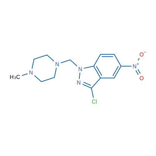 3-Chloro-1-((4-methylpiperazin-1-yl)methyl)-5-nitro-1H-indazole 结构式
