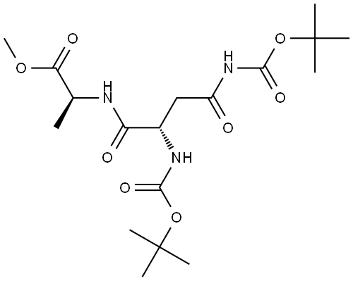 L-Alanine, N-[N,N2-bis[(1,1-dimethylethoxy)carbonyl]-L-asparaginyl]-, methyl ester 结构式