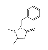 1,2-二氢-1,5-二甲基-2-(苯甲基)-3H-吡唑-3-酮 结构式