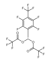 Iodine, [2,3,5,6-tetrafluoro-4-(trifluoromethyl)phenyl]bis(2,2,2-trifluoroacetato-κO)- 结构式