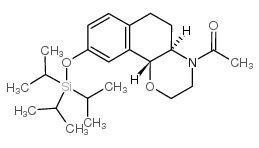 1-[(4aR,10bR)-2,3,4a,5,6,10b-六氢-9-(三异丙基硅氧基)-4H-萘并[1,2-b]-1,4-恶嗪-4-基]乙酮 结构式