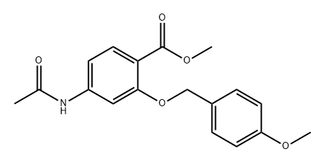 4-乙酰氨基-2-(4-甲氧基苄氧基)苯甲酸甲酯 结构式