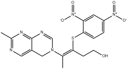 3-Penten-1-ol, 3-[(2,4-dinitrophenyl)thio]-4-(7-methylpyrimido[4,5-d]pyrimidin-3(4H)-yl)-, (Z)- (9CI) 结构式