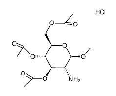 3,4,6-三-O-乙酰基-2-氨基-2-脱氧-β-D-吡喃葡萄糖苷盐酸盐 结构式