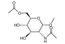 2-乙酰氨基-2-脱氧-6-O-乙酰基-α-D-吡喃葡萄糖甲苷 结构式