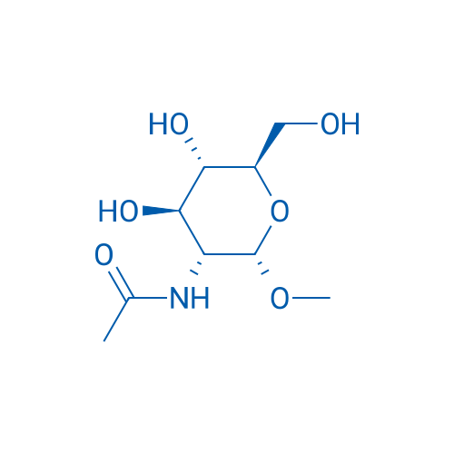 甲基 2-乙酰氨基-2-脱氧-α-D-吡喃葡萄糖苷 结构式