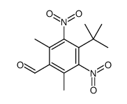4-叔丁基-2,6-二甲基-3,5-二硝基苯甲醛 结构式