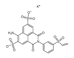 6-氨基-2-[3-(乙烯基磺酰基)苯基]-2,3-二氢-1,3-二氧代-1H-苯并[de]异喹啉-5,8-二磺酸二钾盐 结构式
