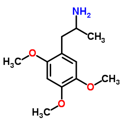 2,4,5-三甲氧基苯丙胺 结构式