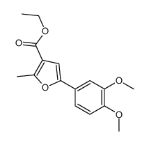 3-Furancarboxylic acid, 5-(3,4-dimethoxyphenyl)-2-methyl-, ethyl ester 结构式