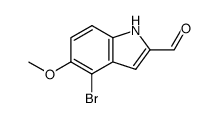 4-溴-5-甲氧基-1H-吲哚-2-甲醛 结构式
