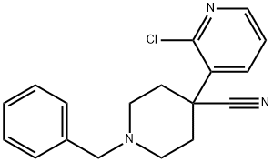 1-苯甲基-4-(2-氯吡啶-3-基)哌啶-4-甲腈 结构式