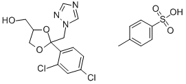 3-[2-(2,4-二氯苯基)-2-(1,2,4-三唑-1-基甲基)-1,3-二氧戊环-4-基]-2,4-二甲基苯磺酸盐 结构式