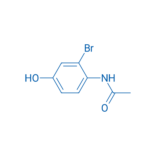 N-(2-溴-4-羟基苯基)乙酰胺 结构式