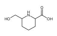 6-羟甲基哌啶-2-羧酸 结构式