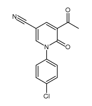 5-乙酰基-1-(4-氯苯基)-6-氧代-1,6-二氢吡啶-3-甲腈 结构式