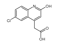 6-氯-1,2-二氢-2-氧代-4-喹啉乙酸 结构式