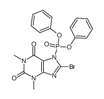 Phosphonic acid, (8-bromo-1,2,3,6-tetrahydro-1,3-dimethyl-2,6-dioxo-7H-purin-7-yl)-, diphenyl ester (9CI) 结构式