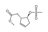 2-Cyclopentene-1-acetic acid, 5-[(methylsulfonyl)oxy]-, methyl ester, (1S-trans)- (9CI) 结构式