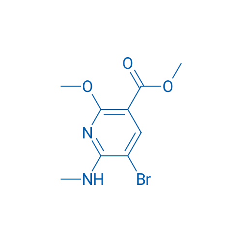5-溴-2-甲氧基-6-(甲基氨基)烟酸甲酯 结构式