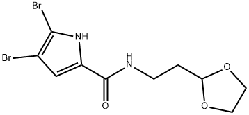 4,5-二溴-N-[2-(1,3-二氧戊环-2-基)乙基]-1H-吡咯-2-甲酰胺 结构式